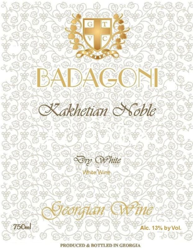 Badagoni Kakhetian Noble Dry White 2008 Front Label