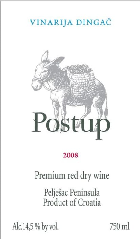 Badel 1862 Dingac Postup 2008 Front Label