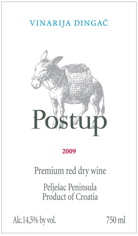 Badel 1862 Dingac Postup 2009 Front Label