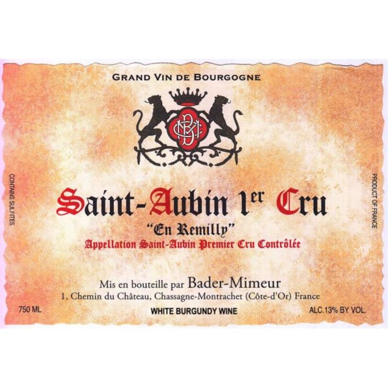Bader-Mimeur Saint-Aubin En Remilly Premier Cru 2014 Front Label