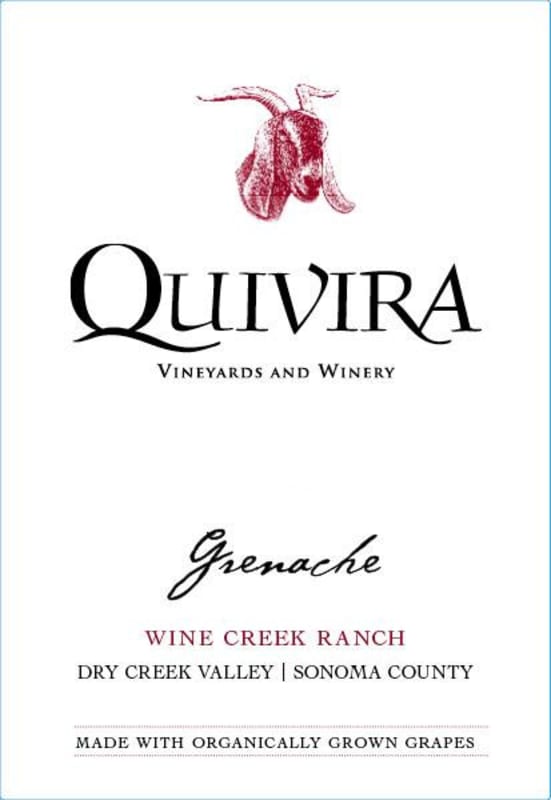 Quivira Wine Creek Ranch Grenache 2013 Front Label