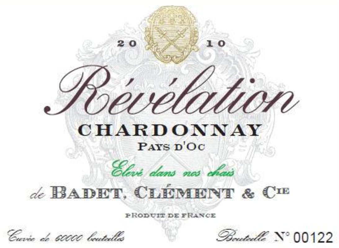 Badet Clement & Cie Revelation Chardonnay 2010 Front Label