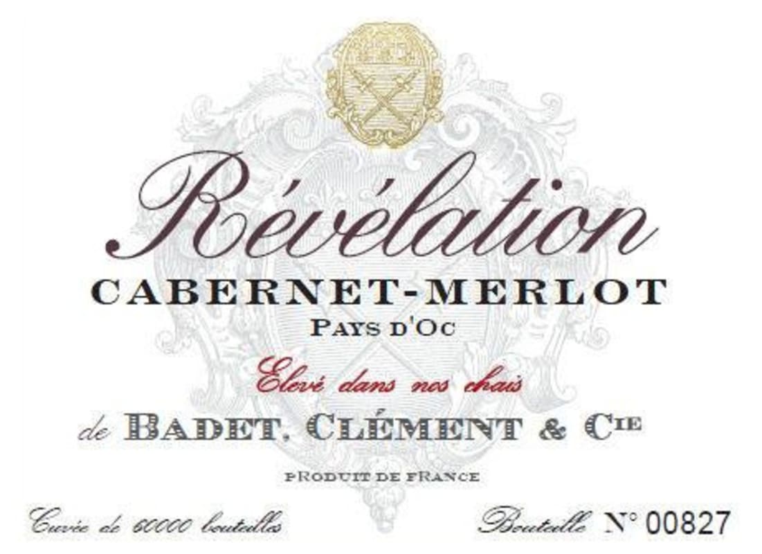 Badet Clement & Cie Revelation Cabernet - Merlot 2014 Front Label