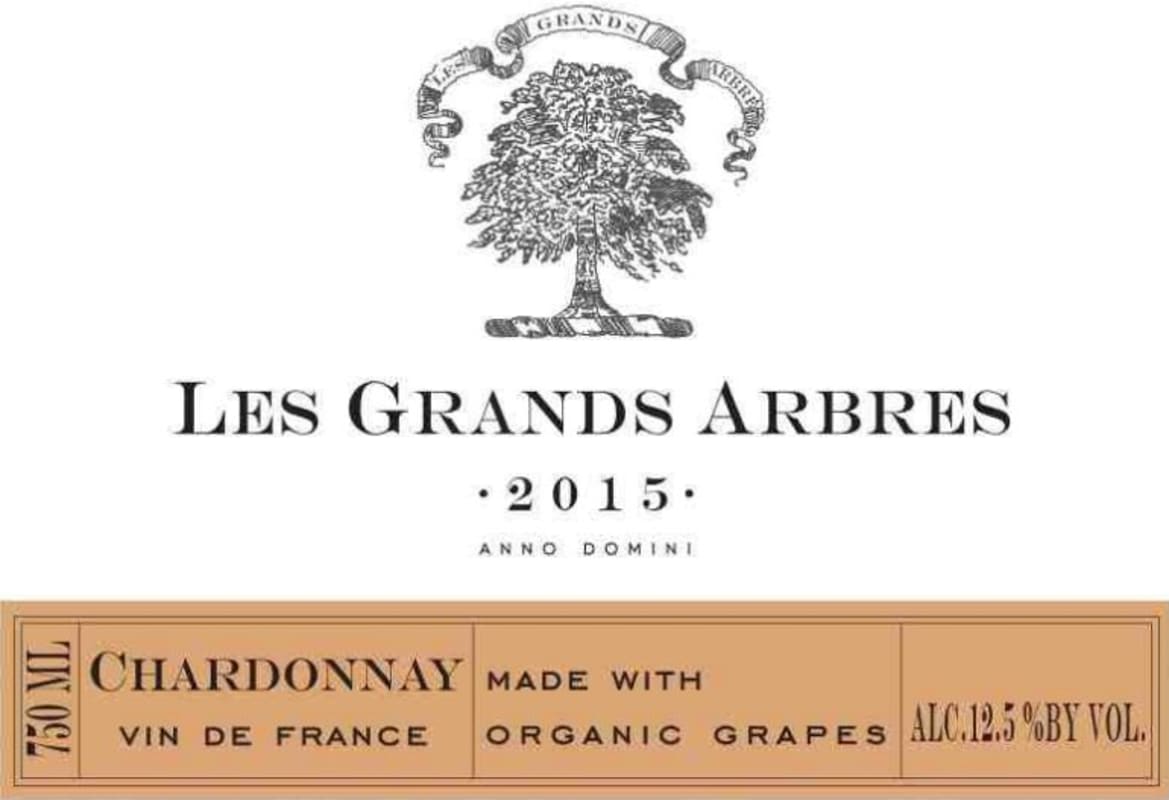 Badet Clement & Cie Les Grands Arbres Chardonnay 2015 Front Label