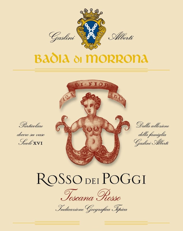Badia di Morrona Toscanam Rosso dei Poggi 2014 Front Label
