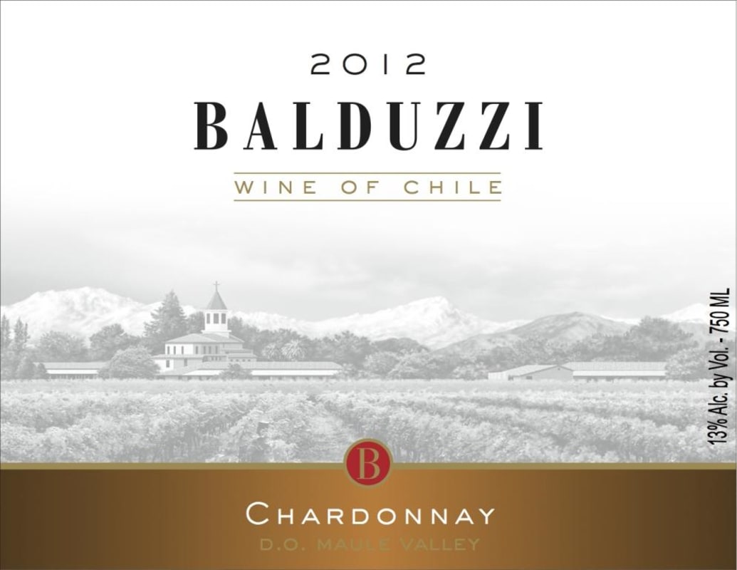 Balduzzi Vineyards & Winery Maule Valley Chardonnay 2012 Front Label
