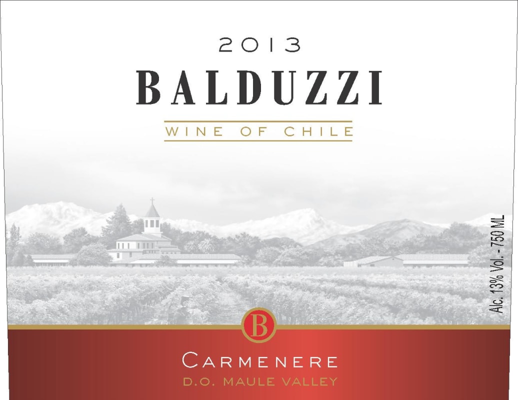Balduzzi Vineyards & Winery Maule Valley Carmenere 2013 Front Label