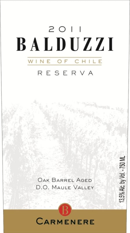Balduzzi Vineyards & Winery Maule Valley Carmenere 2011 Front Label