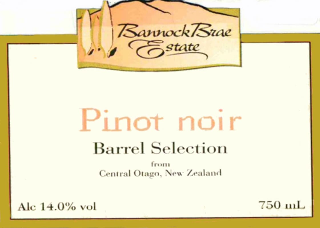 Bannock Brae Estate Barrel Selection Pinot Noir 2009 Front Label