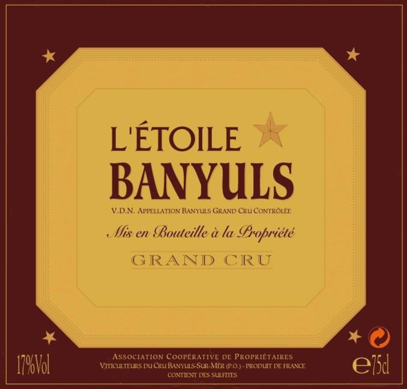 Banyuls l'Etoile Grand Cru 2002 Front Label