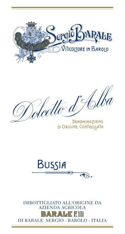 Barale Fratelli Dolcetto d'Alba Sergio Barale Bussia 2014 Front Label