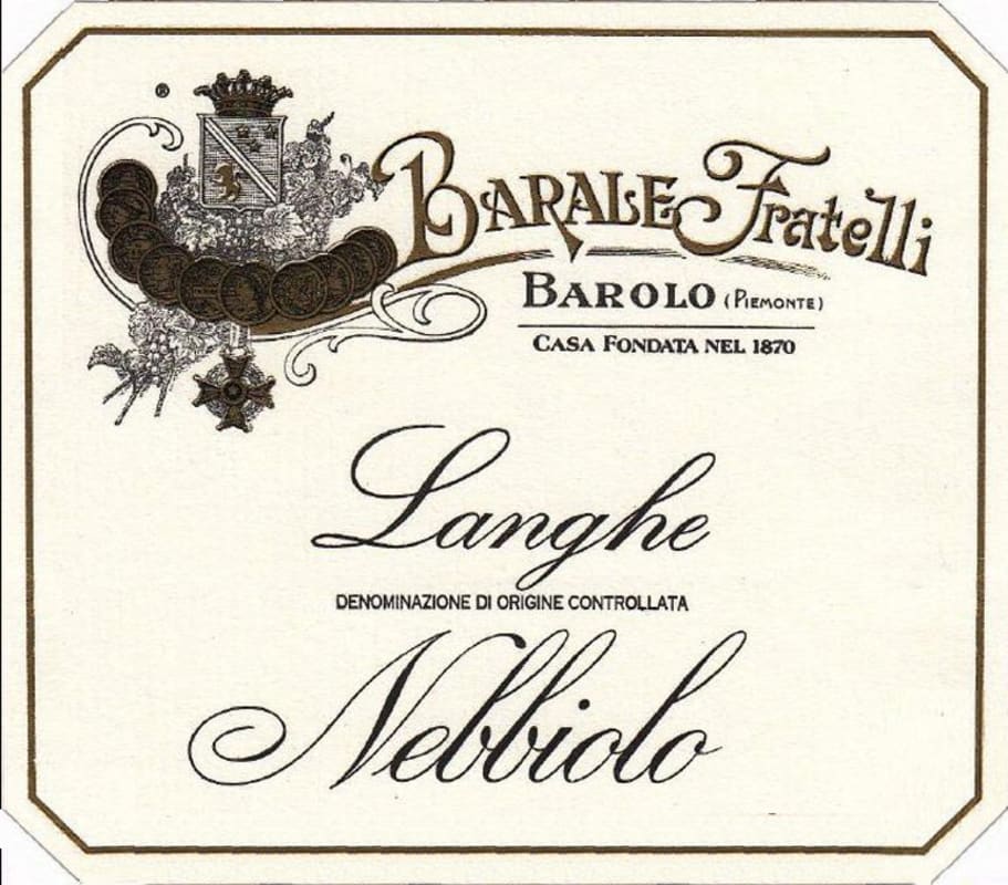 Barale Fratelli Langhe Nebbiolo 2015 Front Label