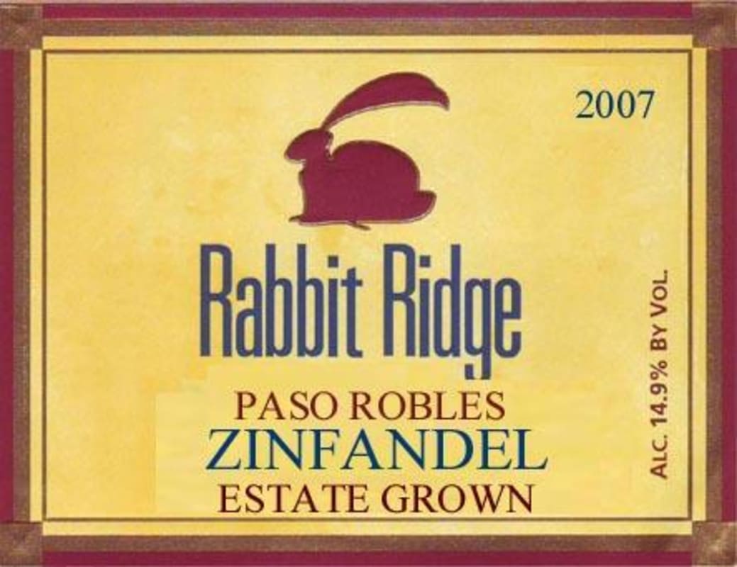 Rabbit Ridge Estate Grown Zinfandel 2007 Front Label