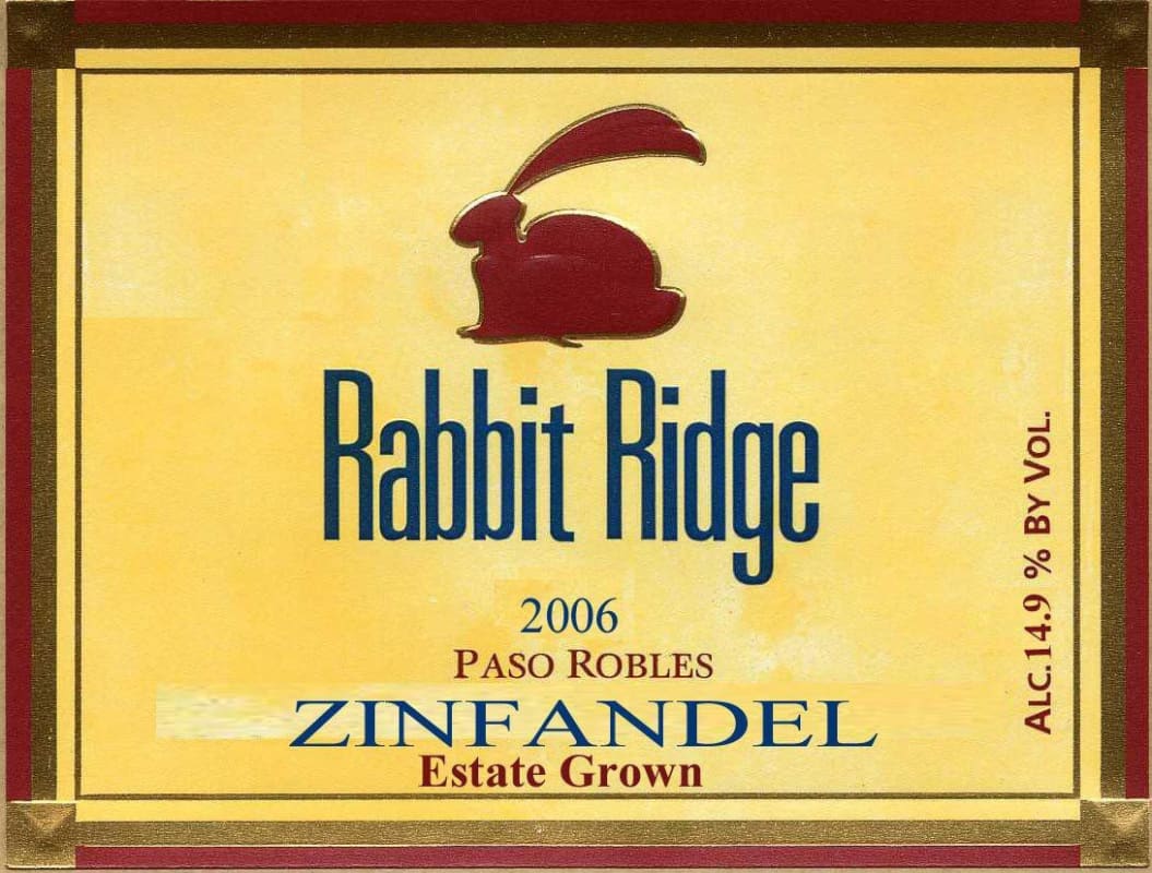 Rabbit Ridge Estate Grown Zinfandel 2006 Front Label