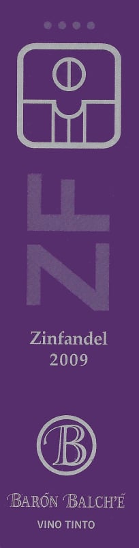 Baron Balche Zinfandel 2009 Front Label