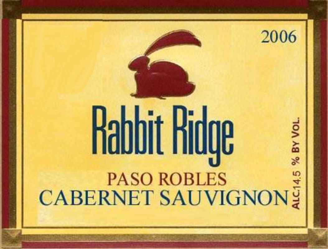 Rabbit Ridge Paso Robles Cabernet Sauvignon 2006 Front Label