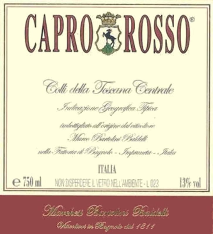 Bartolini Baldelli Colli della Toscana Centrale Capro Rosso 2003 Front Label