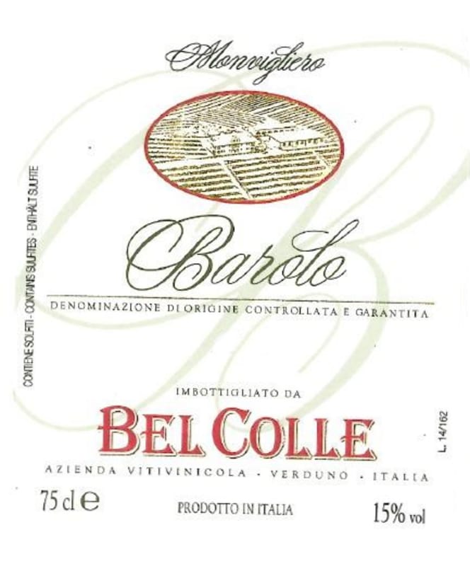 Encosta d'Aregos Barolo Monvigliero 2011 Front Label