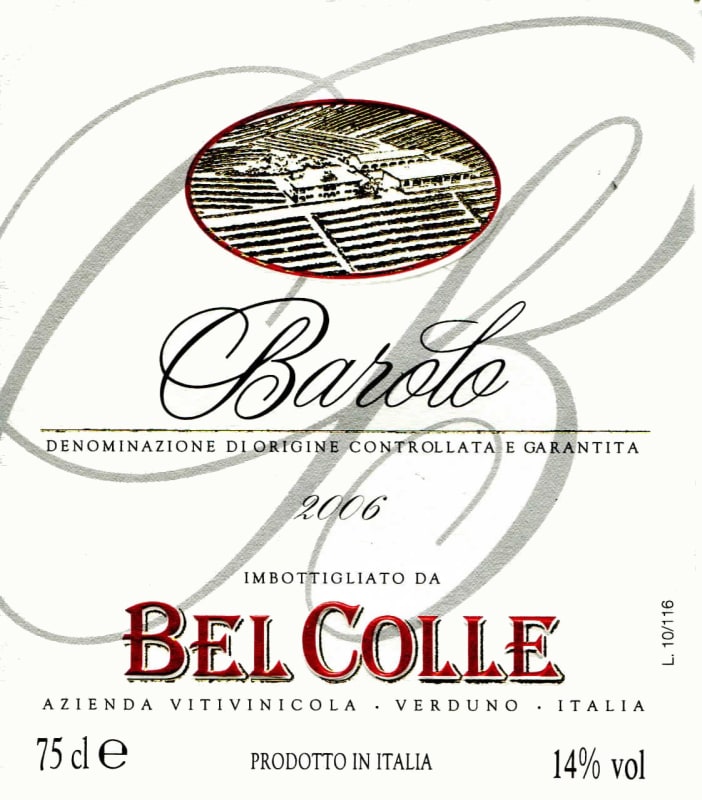 Encosta d'Aregos Barolo 2006 Front Label