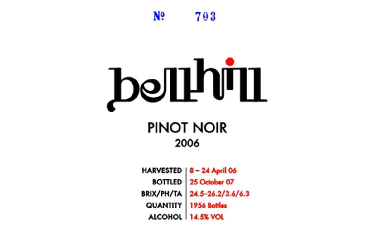 Bell Hill Vineyard Pinot Noir 2006 Front Label
