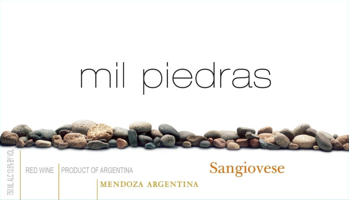 Benevuto de la Serna Mil Piedras Sangiovese 2015 Front Label