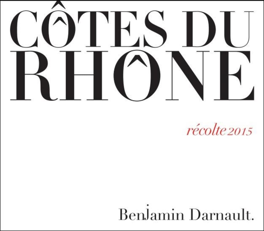 Benjamin Darnault Cotes du Rhone Rouge 2015 Front Label