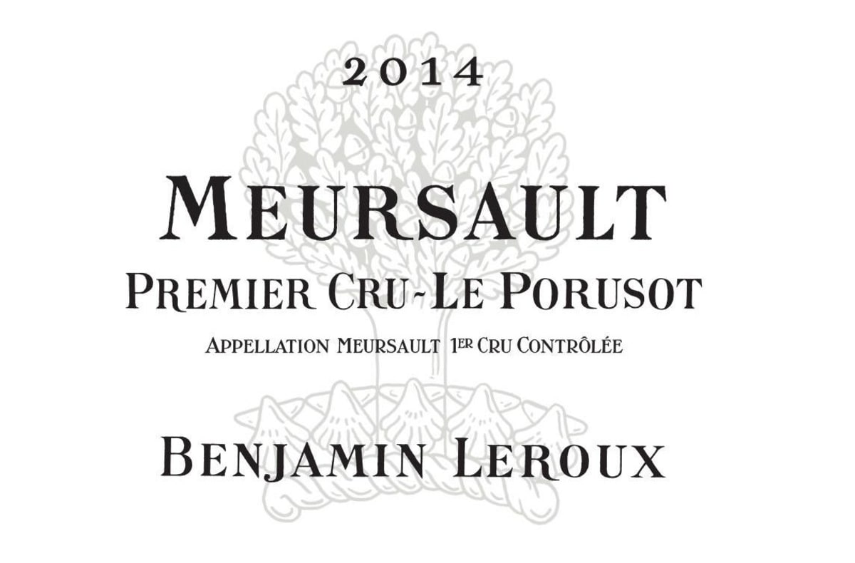 Benjamin Leroux Meursault Le Porusot Premier Cru 2015 Front Label