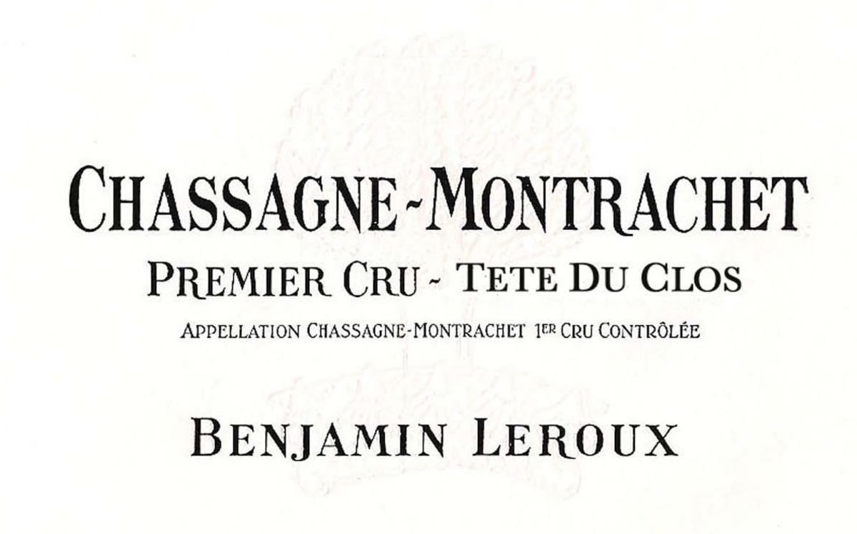 Benjamin Leroux Chassagne-Montrachet Tete du Clos Premier Cru 2011 Front Label