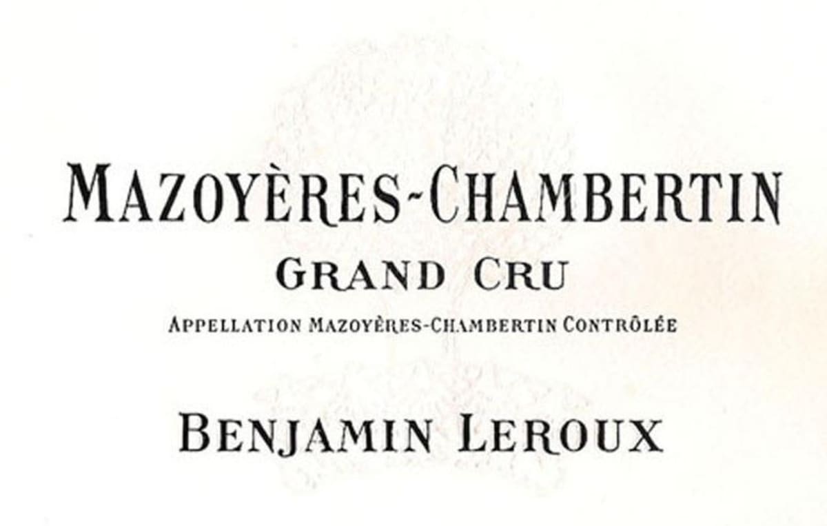 Benjamin Leroux Cote de Nuits Mazoyeres-Chambertin Grand Cru 2010 Front Label