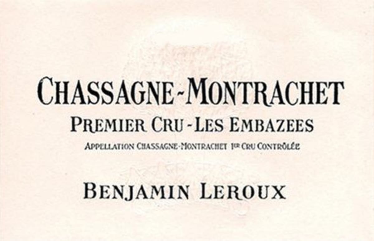 Benjamin Leroux Chassagne-Montrachet Les Embazees Premier Cru 2011 Front Label