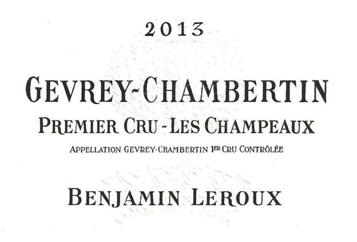 Benjamin Leroux Gevrey-Chambertin Les Champeaux Premier Cru 2013 Front Label