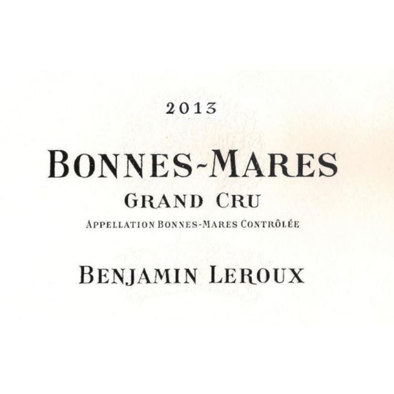 Benjamin Leroux Cote de Nuits Bonnes - Mares Grand Cru 2013 Front Label