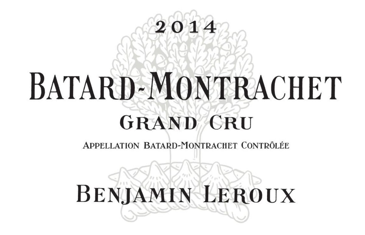 Benjamin Leroux Batard-Montrachet Grand Cru 2014 Front Label