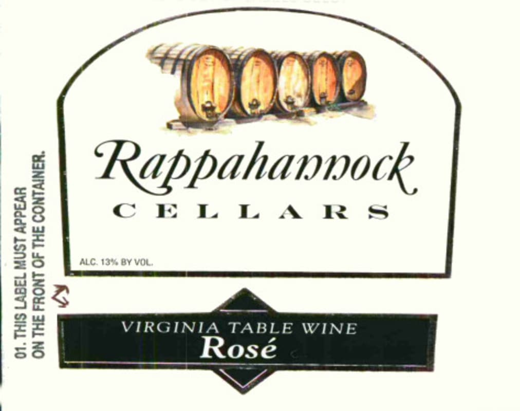 Rappahannock Rose 2015 Front Label