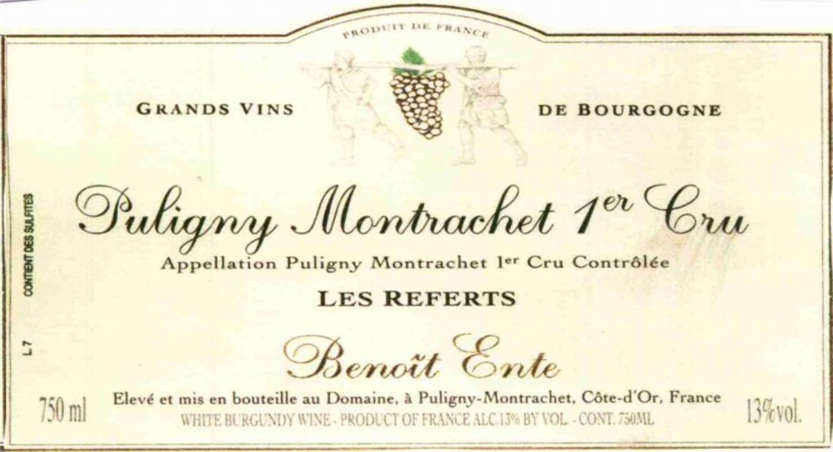 Benoit Ente Puligny-Montrachet Premier Cru Les Referts 2008 Front Label
