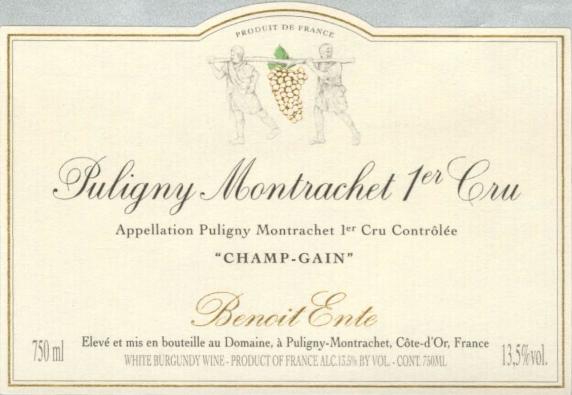 Benoit Ente Puligny-Montrachet Champ Gain Premier Cru 2012 Front Label