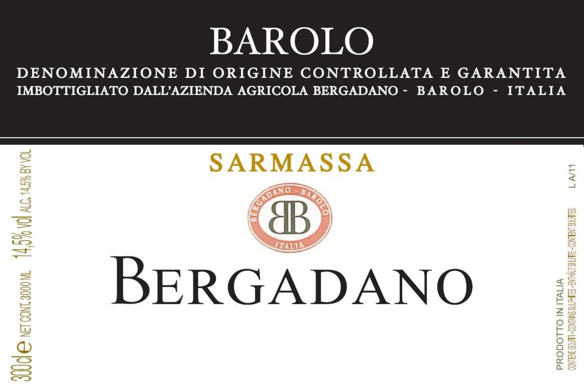 Bergadano Cav. Enrico Piercarlo Barolo Sarmassa 2011 Front Label