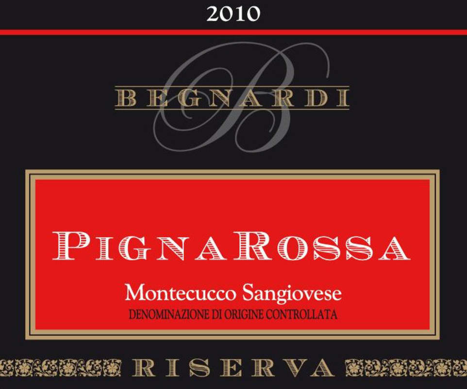 Bergnardi Montecucco Sangiovese Pigna Rossa Riserva 2010 Front Label
