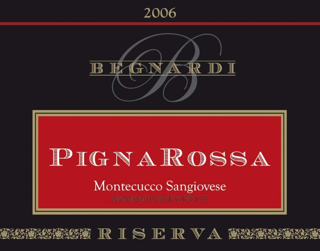 Bergnardi Montecucco Sangiovese Pigna Rossa Riserva 2006 Front Label