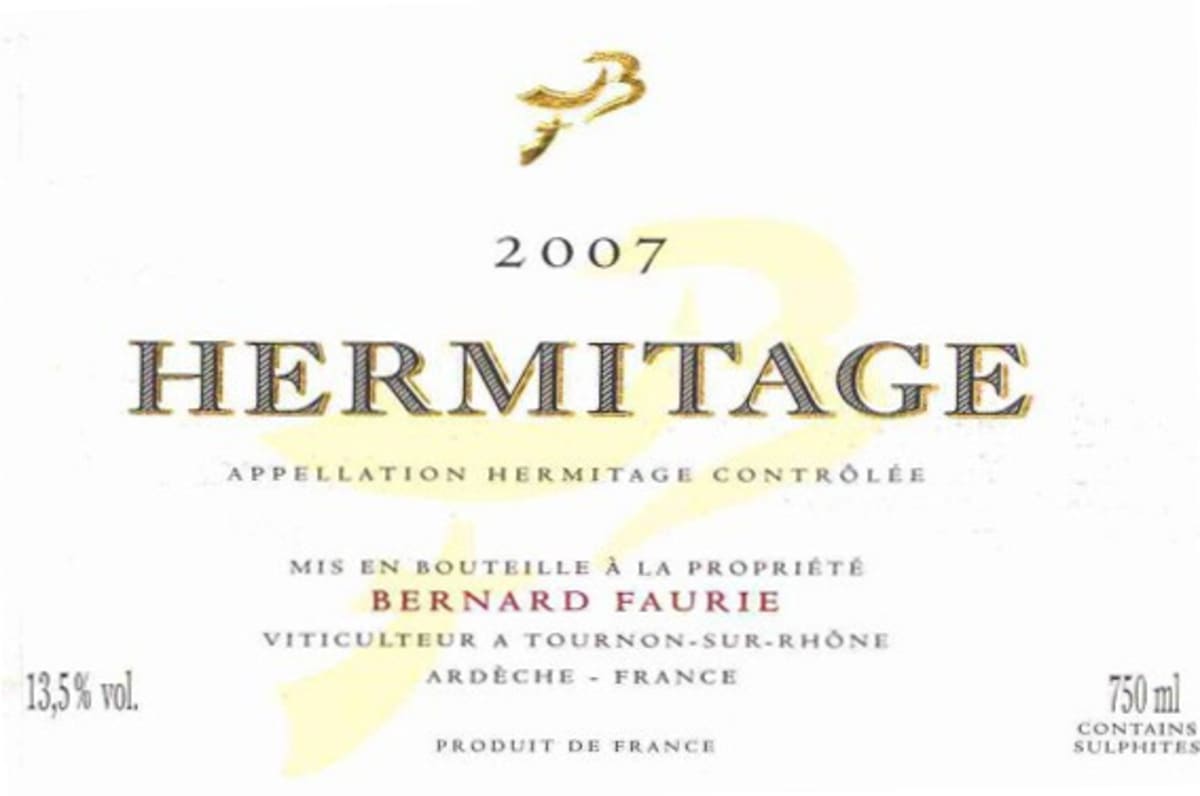 Bernard Faurie Hermitage Rouge 2007 Front Label