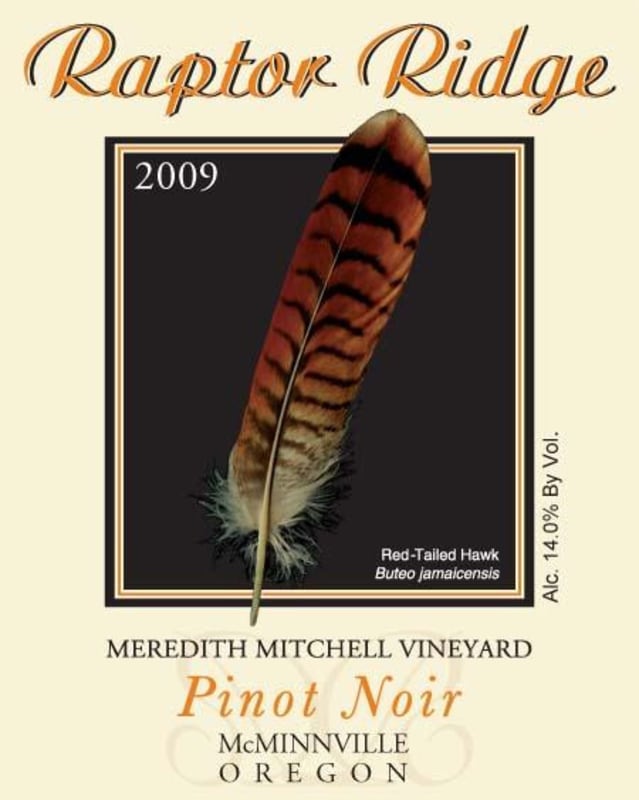 Raptor Ridge Meredith Mitchell Vineyard Pinot Noir 2009 Front Label