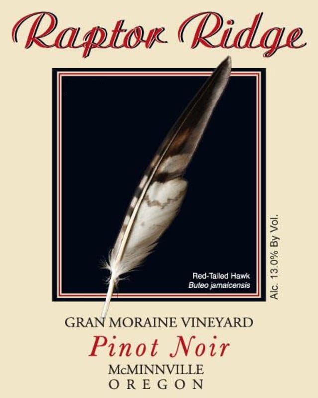 Raptor Ridge Gran Moraine Vineyard Pinot Noir 2012 Front Label