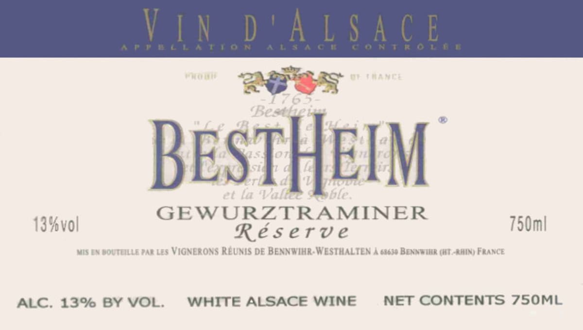 Bestheim Reserve Gewurztraminer 2010 Front Label