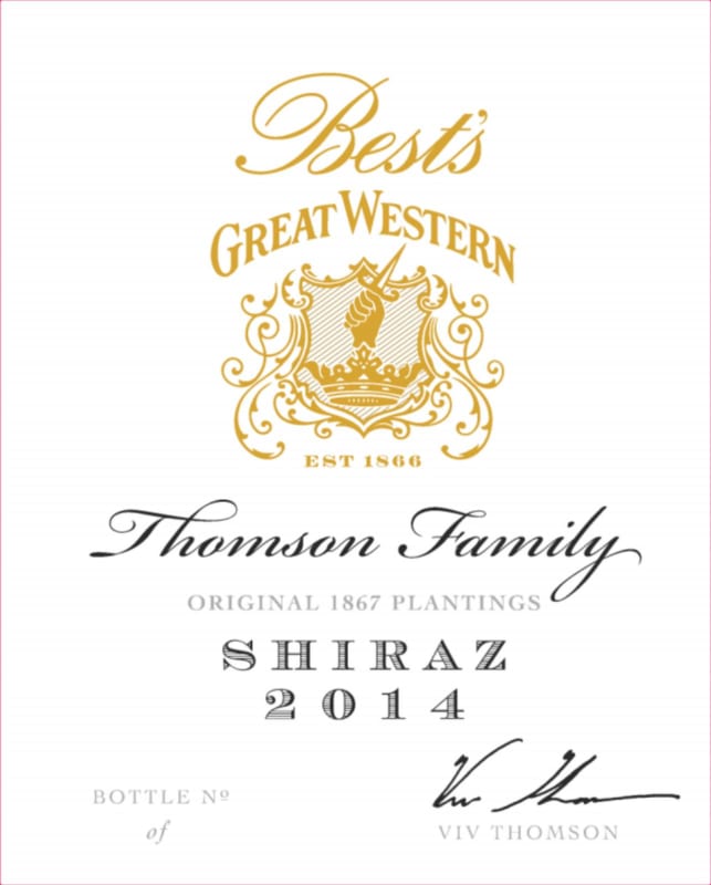 Best's Great Western Thomson Family Shiraz 2014 Front Label