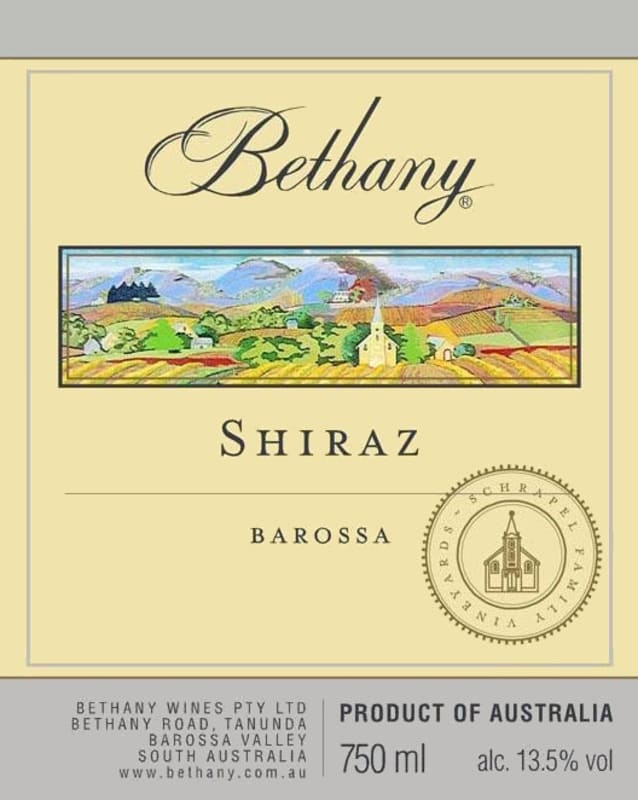 Bethany Wines Shiraz 2011 Front Label