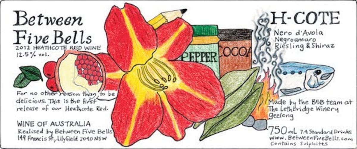 Between Five Bells H-Cote Red 2012 Front Label