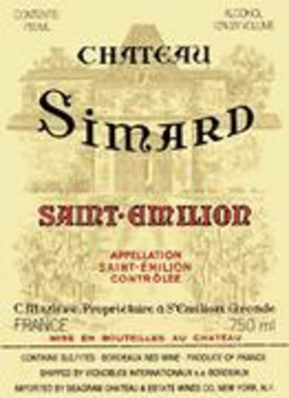 Chateau Simard Saint-Emilion 1988 Front Label