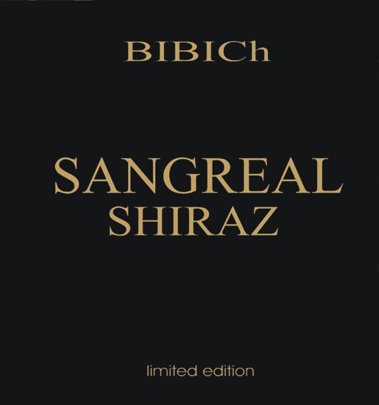 Bibich Limited Edition Sangreal Shiraz 2012 Front Label