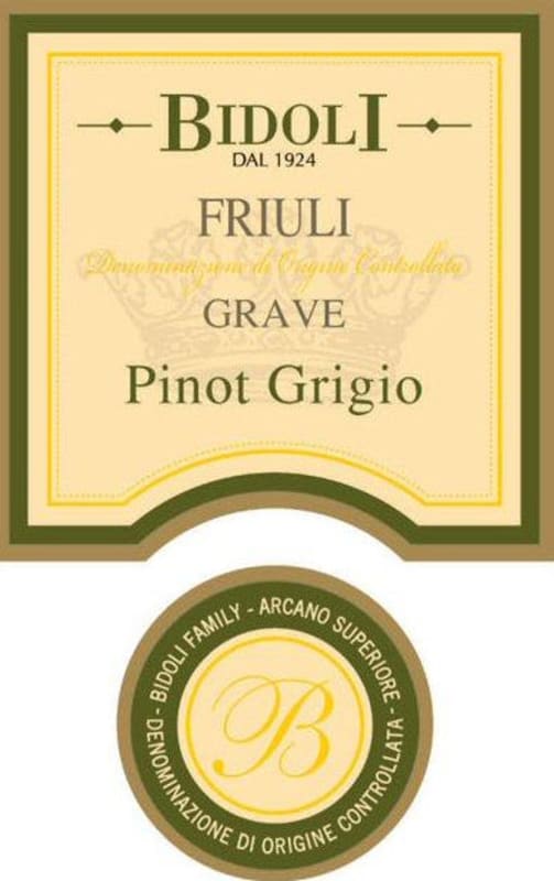 Bidolivini.com Grave del Friuli Pinot Grigio 2011 Front Label