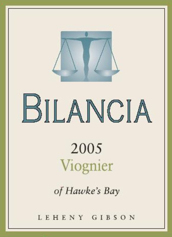 Bilancia Limited Viognier 2005 Front Label